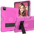 thumbnail image 1 of Dteck Case for iPad Pro 12.9 inch 6th 5th 4th 3rd Generation,Heavy Duty Rugged 3-Layer Protection Case Shockproof Silicone Kickstand Cover for iPad Pro 12.9" 2022/2021/2020/2018,Rose+Black, 1 of 5