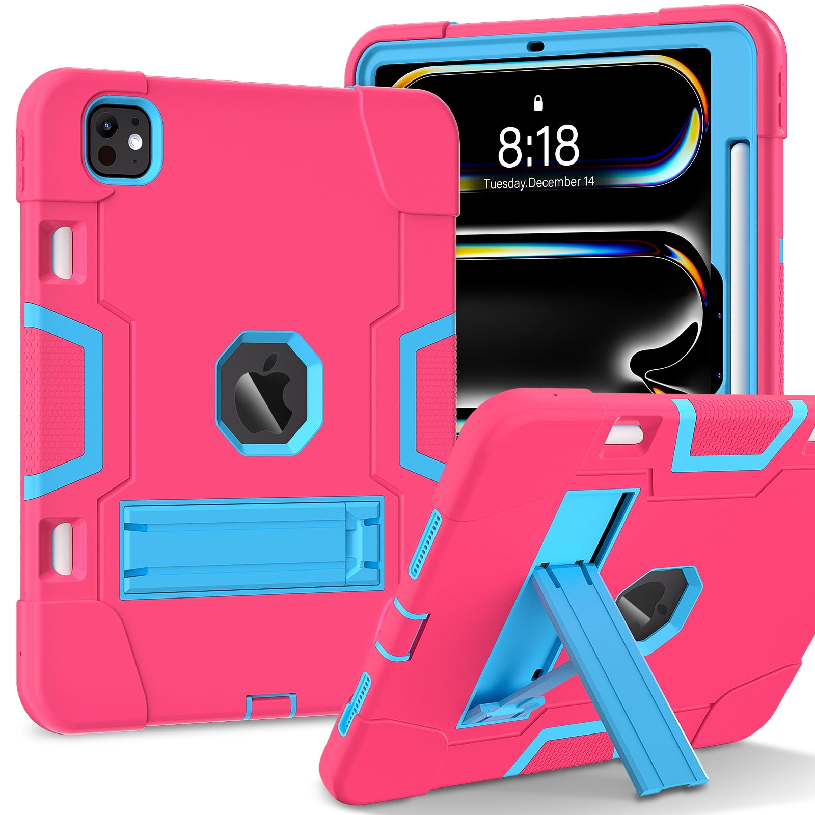 Dteck Case for iPad Pro 13 inch 2024,Shockproof Silicone + PC 3Layer