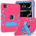 thumbnail image 1 of Dteck Case for iPad Pro 13 inch 2024,Shockproof Silicone + PC 3-Layer Protection Kickstand Case Heavy Duty Cover for iPad Pro 13-in. (M4) 2024,Rose+Blue, 1 of 6