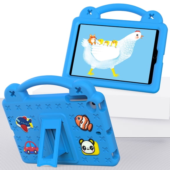 Dteck Case for iPad mini 5/mini 4/mini 3/mini 2/mini 1,Kids Friendly Shockproof EVA Case Kickstand Handle Protective Shell Cover for iPad mini 1/2/3/4/5 7.9-inch,Skyblue