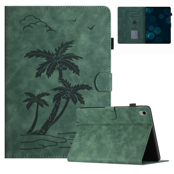 Dteck Case for iPad iPad mini (A17 Pro) 8.3 inch 2024/iPad mini 6th Generation,Magnetic Leather Tree Patterned Multi-Angle Stand Cover with Auto Wake/Sleep & Pen Holder & Card Slots,Green