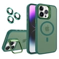 thumbnail image 1 of Dteck Case for iPhone 12,Magnetic Mag-Safe Matte PC Case with Camera Lens Protector Shockproof Rubber Metal Camera Protection Kickstand Cover,Darkgreen, 1 of 7