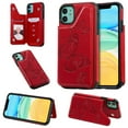 thumbnail image 1 of Dteck Case for iPhone 12 Pro Max 6.7-inch,Magnetic Butterfly Patterned Flip PU Leather Kicksatnd Card Holder Wallet Rubber Shockproof Case Back Phone Cover,Red, 1 of 3