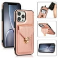 thumbnail image 1 of Dteck Case for iPhone 12 Pro Max 6.7-inch,Shockproof Rubber Silicone Bumper Hybrid PU Leather Card Holder Wallet Bag Pocket Back Protective Kickstand Cover with Cross Body Shoulder Strap,Rosegold, 1 of 6