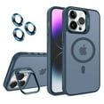thumbnail image 1 of Dteck Case for iPhone 12 Pro Max,Magnetic Mag-Safe Matte PC Case with Camera Lens Protector Shockproof Rubber Metal Camera Protection Kickstand Cover,Darkblue, 1 of 7