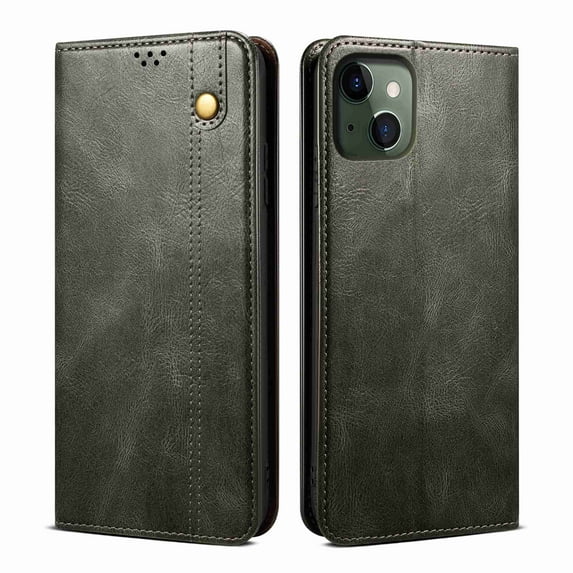 Dteck Case for iPhone 13 Mini, Men Luxury Wallet Business Style Case with Card Holder Shockproof Folio Case Premium PU Leather Flip Kickstand Cover 2021,Green