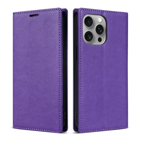 Dteck Case for iPhone 13 Pro, Business Style PU Leather Wallet Folio Case Magnetic Closure Kickstand Full Protection Case Compatible with iPhone 13 Pro,Purple
