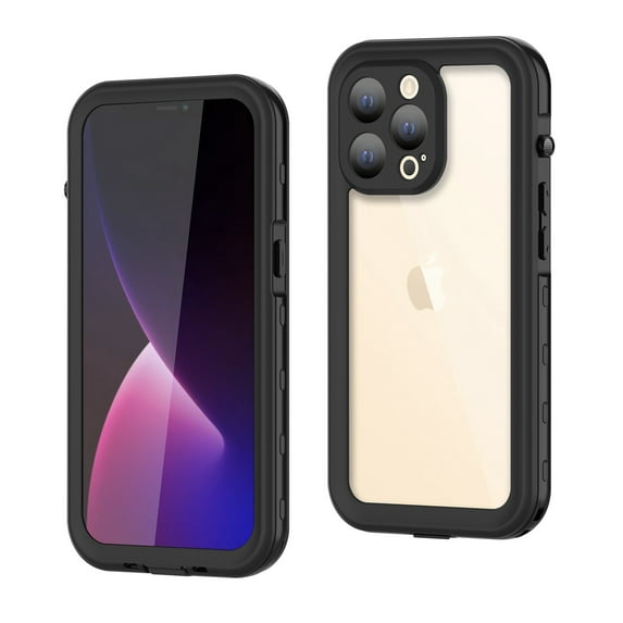 Dteck Case for iPhone 13 Pro Max 6.7-inch,Full Body 360 Protective IP68 Waterproof Case Shockproof Dirtproof Sandproof with Build in Screen Protector Phone Cover, Black