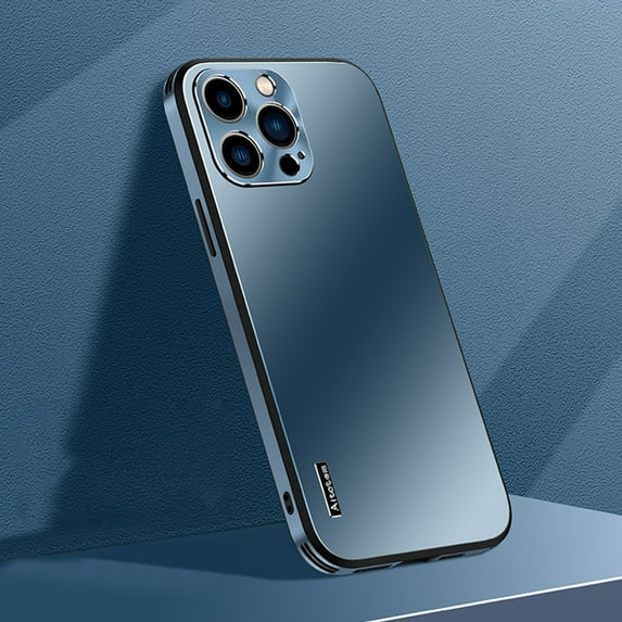 Dteck Case for iPhone 13 Pro Max,Shockproof Metal Aluminum Camera Cover Anti-scratch Slim Lightweight Hybrid Luxury Case For iPhone 13 Pro Max,Darkblue