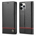 thumbnail image 1 of Dteck Case for iPhone 13 Pro Max Wallet Case, Magnetic PU Leather Stand Flip Cover with Carbon Fiber Texture Shockproof Card Slot TPU Interior Folio Case for iPhone 13 Pro Max 2021, #2 Black, 1 of 6