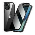 thumbnail image 1 of Dteck Case for iPhone 13 mini 5.4-inch,Magnetic Adsorption Metal Case Anti Spy Privacy Double Side Tempered Glass Full Cover 360° Anti-peeping Protective Case,Black, 1 of 8