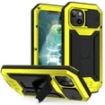 thumbnail image 1 of Dteck Case for iPhone 13 mini ,Shockproof Armor Rubber Rugged Heavy Duty Kickstand Tempered Glass Screen Protection Full Body Cover Camera Slide Protector Case,Yellow, 1 of 8