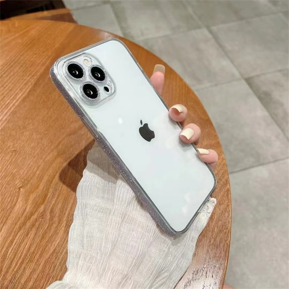 Dteck Case for iPhone 14 6.1 inch 2022 Release, Shockproof Soft Elastic TPU Backplane Glitter Bumper Slim & Lightweigt Luxury Crystal-clear Fsahion Case for Girls & Women For iPhone 14, Purple