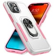 thumbnail image 1 of Dteck Case for iPhone 14 Plus,Shockproof Rubber Military Grade Drop Protection Dual Layer Case Ring Holder Kickstand Cover Support Magnetic Car Mount, White, 1 of 8