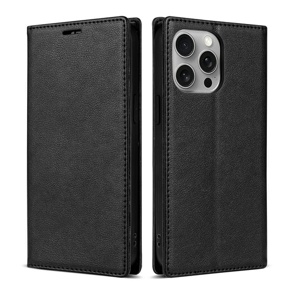 Dteck Case for iPhone 14 Pro, Business Style PU Leather Wallet Folio Case Magnetic Closure Kickstand Full Protection Case Compatible with iPhone 14 Pro,Black