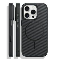 Dteck Case for iPhone 14 Pro, Magnetic Compatible with Magsafe Accessory Carbon Fiber Texture Support Wireless Charging Men Women Slim Hard Shockproof Protective Phone Cover,Black