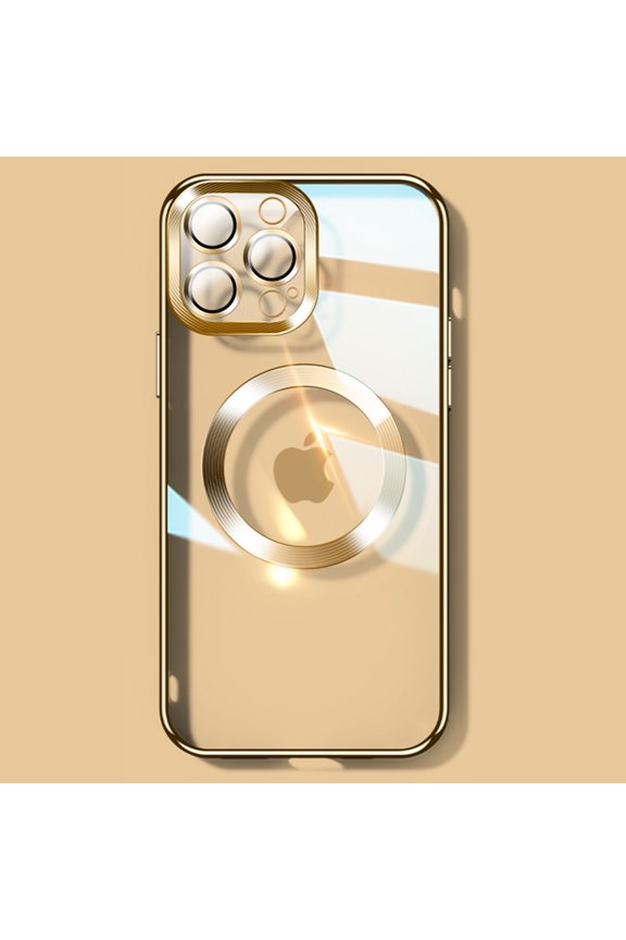 Case for iPhone 14 Pro Max 6.7 inch 2022, Compatible with MagSafe, Slim Plating Transparent PC Cover Magnetic Rugged Case for iPhone 14 Pro Max,Gold