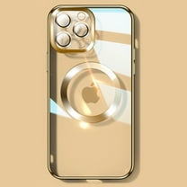 Dteck Case for iPhone 14 Pro Max 6.7 inch 2022, Compatible with MagSafe, Slim Plating Transparent PC Cover Magnetic Rugged Case for iPhone 14 Pro Max,Gold