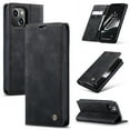 thumbnail image 1 of Dteck Case for iPhone 14,Vintage PU Leather Wallet Case TPU Bumper Card Slots Kickstand Magnetic Shockproof Flip Folio Cover for iPhone 14 6.1-inch,Black, 1 of 5