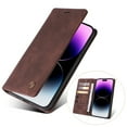 thumbnail image 1 of Dteck Case for iPhone 15 Plus, Premium Soft PU Leather Cover TPU Bumper with Card Holder Kickstand Magnetic Adsorption Flip Wallet Case for iPhone 15 Plus,Coffee, 1 of 1