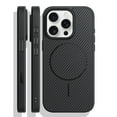 thumbnail image 1 of Dteck Case for iPhone 15 Pro, Magnetic Compatible with Magsafe Accessory Carbon Fiber Texture Support Wireless Charging Men Women Slim Hard Shockproof Protective Phone Cover,Black, 1 of 5