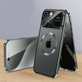 thumbnail image 1 of Dteck Case for iPhone 15 Pro Max,Luxury Metal Case Built-in Anti Peep Tempered Glass Privacy Screen Protector Full Body Protective Compatible Mag Safe Cover,Gray, 1 of 7