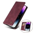 thumbnail image 1 of Dteck Case for iPhone 15 Pro Max, Premium Soft PU Leather Cover TPU Bumper with Card Holder Kickstand Magnetic Adsorption Flip Wallet Case for iPhone 15 Pro Max,Red, 1 of 6