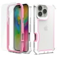 thumbnail image 1 of Dteck Case for iPhone 16 Pro Max Case with Glass Screen Protector, Full Body Protective Hybrid Dual Layer Shockproof Acrylic Back Rugged Protective Case Cover, Pinkwhite, 1 of 3