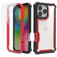 thumbnail image 1 of Dteck Case for iPhone 16 Pro Max Case with Glass Screen Protector, Full Body Protective Hybrid Dual Layer Shockproof Acrylic Back Rugged Protective Case Cover, Blackred, 1 of 3