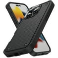 thumbnail image 1 of Dteck Case for iPhone 16 Pro Max,Shockproof Silicone Heavy Duty Dual Layer Protective Hard PC Textured Back & Soft Bumper Cover for iPhone 16 Pro Max,Black, 1 of 7