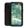 thumbnail image 1 of Dteck Case for iPhone 16 Pro,Military Heavy Duty Shockproof Dust/Dirt Proof Hybrid Aluminum Metal+Silicone+Tempered Glass Full Body Metal Case Cover for iPhone 16 Pro,Black, 1 of 9