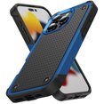 thumbnail image 1 of Dteck Case for iPhone 16 Pro,Shockproof Silicone Heavy Duty Dual Layer Protective Hard PC Textured Back & Soft Bumper Cover for iPhone 16 Pro,Navyblue, 1 of 7
