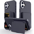 thumbnail image 1 of Dteck Case for iPhone 16 Shockproof  Wallet Case with Card Holder (3-4 Cards) & Hidden Mirror, Military Grade Drop Protection, Rugged Protective Flip Cover for iPhone 16,Black, 1 of 7