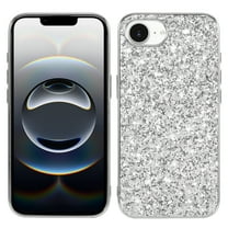Dteck Case for iPhone 16e ,Shockproof Glitter Case Bling Sparkly Soft TPU and PC Silicone Shiny Girl Women Thin Protective Cover for iPhone 16e,Silver