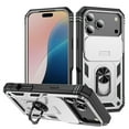 thumbnail image 1 of Dteck Case for iPhone 17 Pro, Shockproof Impact Resistant Magnetic for Car Holder with Slide Lens Protective Ring Stand Holder Hybrid Hard Rugged Cover, A, 1 of 9