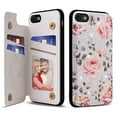 thumbnail image 1 of Dteck Case for iPhone SE 2022 / 2020, iPhone 8/7 Wallet Case with Card Holder, RFID Blocking PU Leather Floral Flower Pattern Flip Folio Kickstand Case with Double Magnetic Clasp 4.7",Rose, 1 of 6