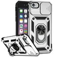 thumbnail image 1 of Dteck Case for iPhone SE 2022 3rd Generation / iPhone SE 2020 2nd Generation / iPhone 8 / iPhone 7 with Ring Holder Stand Slide Camera Lens Protector, Compatible with Magnetic Car Mount,Silver, 1 of 8
