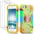 thumbnail image 1 of Dteck Case for iPhone SE3/SE2/8/7/6S/6 4.7", Heavy-Duty Military Grade Rugged Case with Ring Stand & 3 Pack Screen Protectors for iPhone SE 2022 / SE 2022 / iPhone 8 / iPhone 7,Rainbow Yellow, 1 of 6