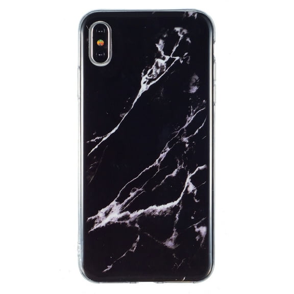 Dteck Case for iPhone XS Max 6.5",Fashion Marble Pattern IMD Design TPU Soft Flexible Silicone Hybrid Shockproof Slim Fit Back Case Cover,Black Marble