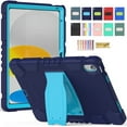 thumbnail image 1 of Dteck Case for ipad 10th Generation 10.9 inch 2022, Heavy Duty Shockproof Rugged Protective Cover with Built-in Stand for 10.9" iPad 10th Gen,Navy + Blue, 1 of 7