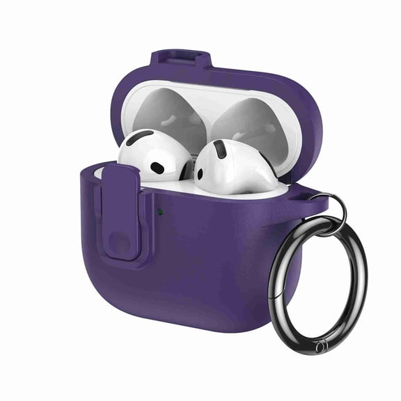 Dteck Classic Case for Apple AirPods 3 (2021), Rugged Dual-Layer Protection with Secure Lock, Shockproof TPU + PC Cover, Support Wireless Charging, Front LED Visible, Purple