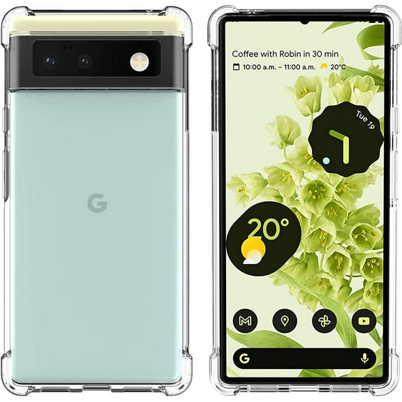 Dteck Clear Case for Google Pixel 6, Scratch Resistant Reinforced Corners TPU Rubber Soft Skin Silicone Protective Case Cover for Google Pixel 6 2021 (Crystal Clear)