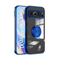 thumbnail image 1 of Dteck Clear Case for Google Pixel 9 Pro XL,Shockproof Plating TPU Ring Holder Kickstand Magnetic Case Slim Transparent Back Cover for Google Pixel 9 Pro XL,Blue, 1 of 5