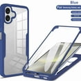thumbnail image 1 of Dteck Clear Case for Samsung Galaxy A06 (2024), With Soft PET Screen Protector Full Body Protection Hard PC Back Shell+Soft TPU Bumper Shockproof Rugged Cover, Blue, 1 of 8