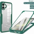 thumbnail image 1 of Dteck Clear Case for Samsung Galaxy A06 (2024), With Soft PET Screen Protector Full Body Protection Hard PC Back Shell+Soft TPU Bumper Shockproof Rugged Cover, Darkgreen, 1 of 8