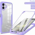 thumbnail image 1 of Dteck Clear Case for Samsung Galaxy A06 (2024), With Soft PET Screen Protector Full Body Protection Hard PC Back Shell+Soft TPU Bumper Shockproof Rugged Cover, Purple, 1 of 8