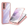 thumbnail image 1 of Dteck Clear Case for Samsung Galaxy S22 5G, With Soft PET Screen Protector Full Body Protection Hard PC Back Shell+Soft TPU Bumper Shockproof Rugged Cover, Pink, 1 of 3