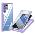 thumbnail image 1 of Dteck Clear Case for Samsung Galaxy S22 Ultra 5G, With Soft PET Screen Protector Full Body Protection Hard PC Back Shell+Soft TPU Bumper Shockproof Rugged Cover, Purple, 1 of 3