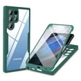 thumbnail image 1 of Dteck Clear Case for Samsung Galaxy S22 Ultra 5G, With Soft PET Screen Protector Full Body Protection Hard PC Back Shell+Soft TPU Bumper Shockproof Rugged Cover, Darkgreen, 1 of 3