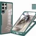 thumbnail image 1 of Dteck Clear Case for Samsung Galaxy S25 Ultra, With Soft PET Screen Protector Full Body Protection Hard PC Back Shell+Soft TPU Bumper Shockproof Rugged Cover, Darkgreen, 1 of 11